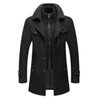 Cora | Men's Wool Coat | Stand Collar, Removable, Winter