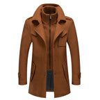 Cora | Men's Wool Coat | Stand Collar, Removable, Winter