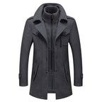 Cora | Men's Wool Coat | Stand Collar, Removable, Winter