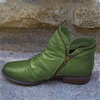 Women Ankle Boots Zip Closure Low Heel