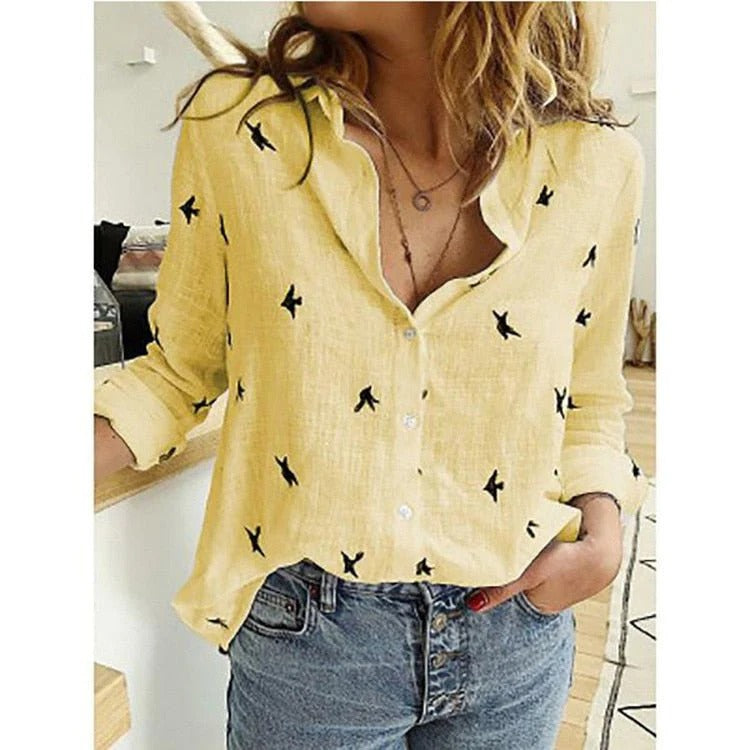 Ondine | Women's Blouse | Long Sleeve, Button-Front | Printed & Solid