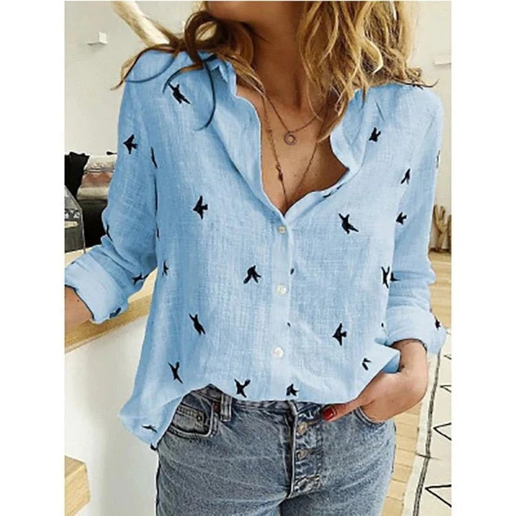 Ondine | Women's Blouse | Long Sleeve, Button-Front | Printed & Solid