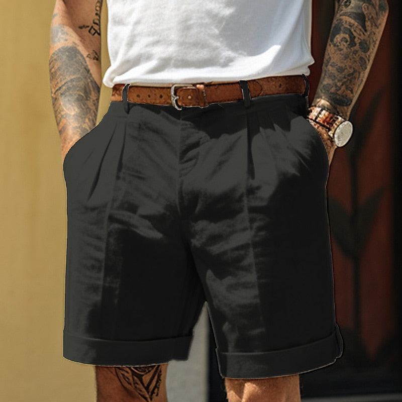 Bea | Men's Linen Cotton Shorts | Relaxed Fit, Breathable | White, Black, Beige, Blue, Green