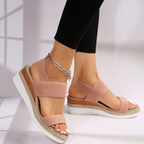 Women Platform Sandals Elastic Straps