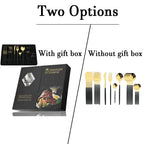 Kira | Cutlery Set 24 Piece | Stainless Steel, Gold Accent | Black, White, Rose