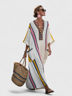 White Maxi Dress Women Long Sleeve Relaxed Fit Floor Length | Maren
