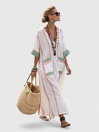 White Maxi Dress Women Long Sleeve Relaxed Fit Floor Length | Maren