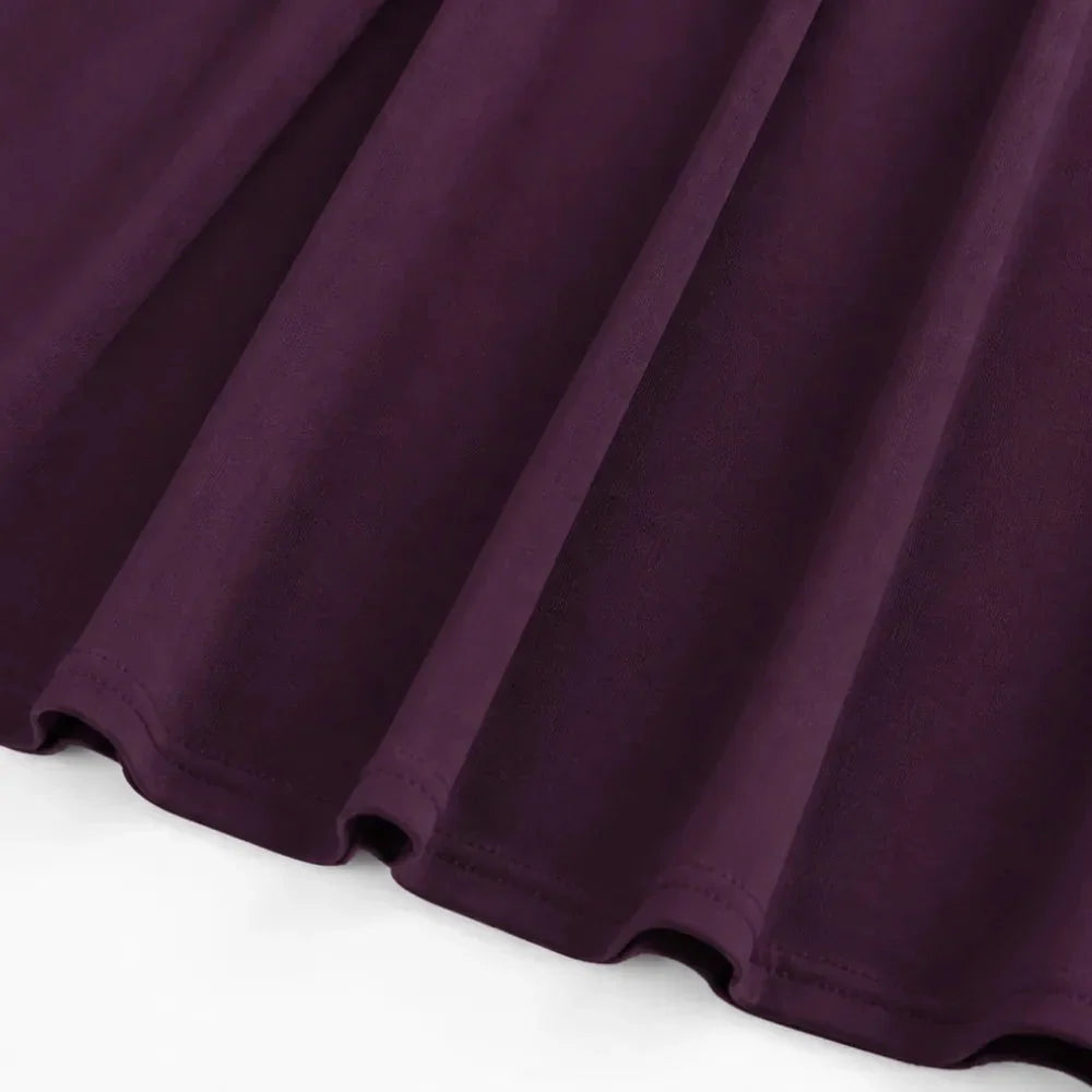 Midi Dress Women Square Neck A Line Flared Sculpted Waist
