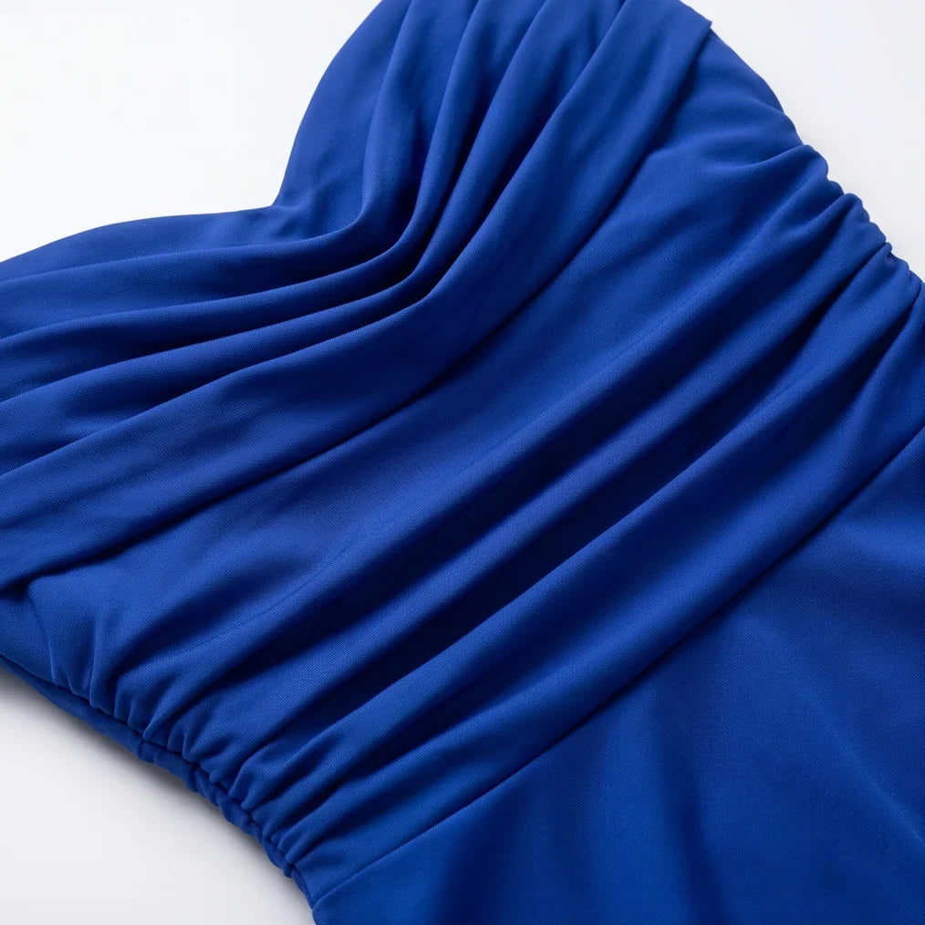 Mini Dress Women Ruched Cowl Neck Spaghetti Strap A Line Party