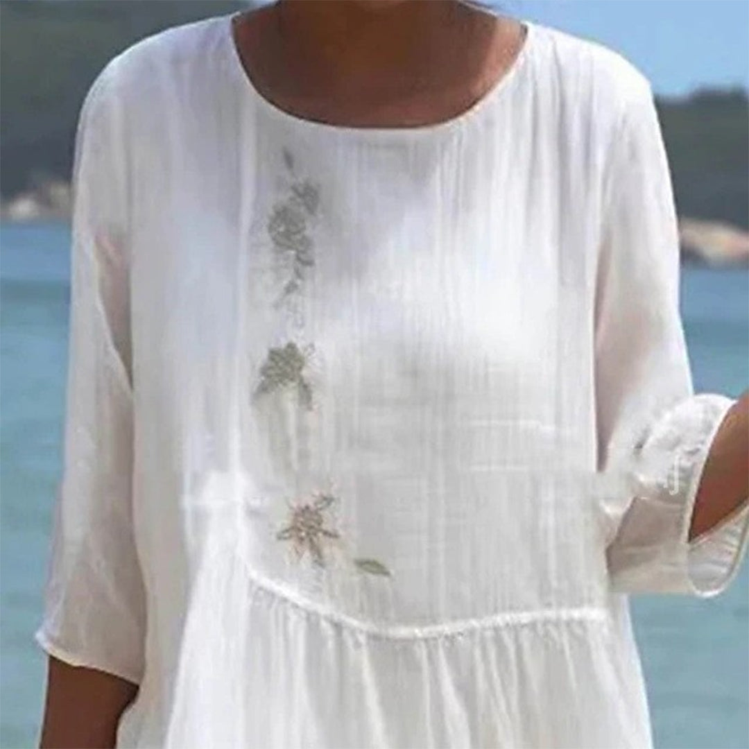 White Maxi Dress Women Relaxed Fit Flowing Summer | Cosima