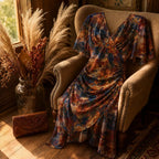 Floral Dress Women Midi Wrap Watercolour Print Flutter Sleeve
