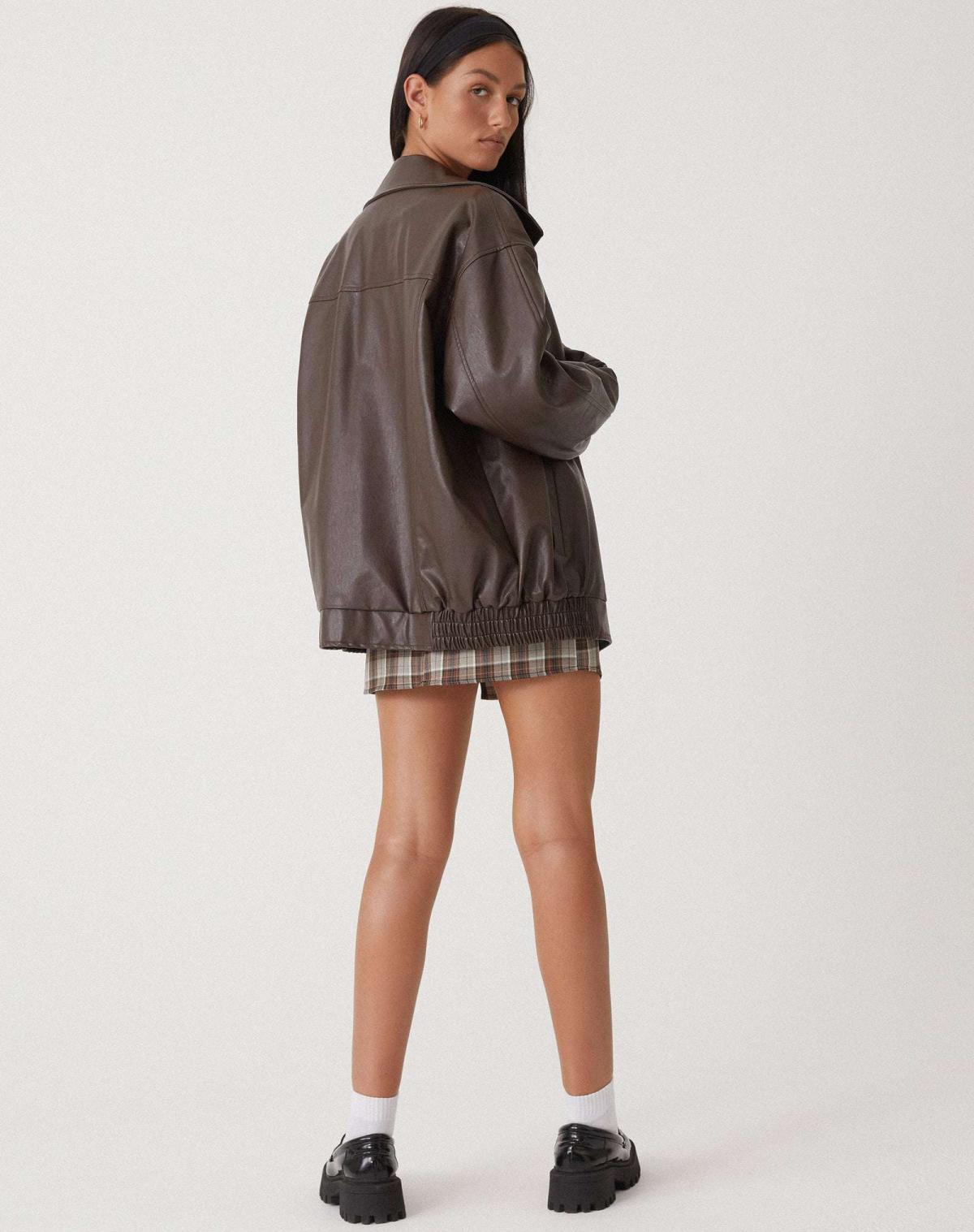 Quinn | Women's Oversized PU Leather Jacket | Faux Leather, Relaxed Fit