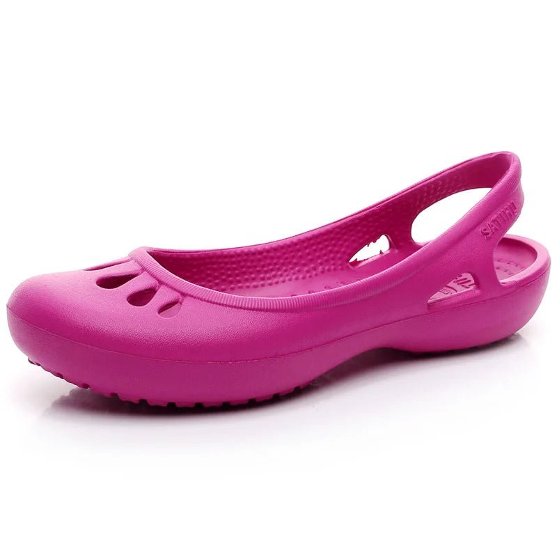 Women's Sandals | Lightweight Waterproof Jelly Flat Cut-Out Slides