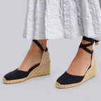 Wedge Sandals Women Espadrille Ankle Tie Open Toe Jute Wrapped Heel