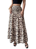 Maxi Skirt Women Graphic Print Tiered Flared Hem | Yvaine