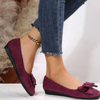 Orthopedic Shoes Women Suede Bow Ballet Flats Cushioned
