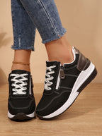 Women Wedge Sneakers Orthopedic Arch Support Cushioned Lace Up