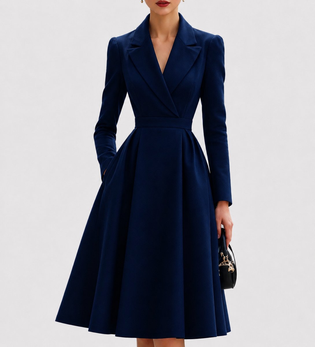 Formal Dresses Women Fit and Flare Coat Dress Midi | Lena