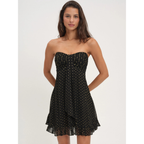 Cocktail Dress Women Floral Strapless Mini Wedding Guest Summer