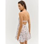 Cocktail Dress Women Floral Strapless Mini Wedding Guest Summer