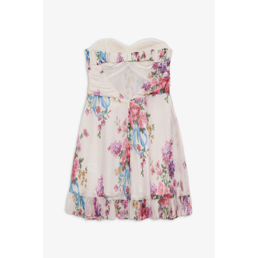 Cocktail Dress Women Floral Strapless Mini Wedding Guest Summer