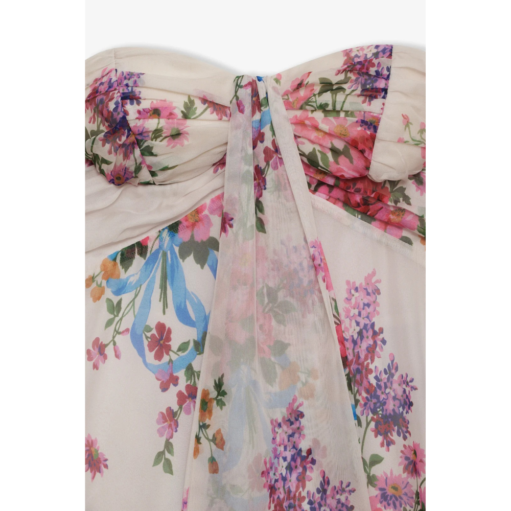 Cocktail Dress Women Floral Strapless Mini Wedding Guest Summer