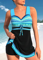 Women Tankini Set with Shorts V Neck Quick Dry