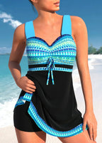 Women One Piece Swimsuit Skirted Quick Dry with Built-In Shorts