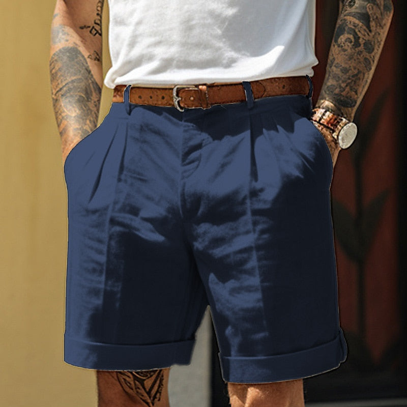 Bea | Men's Linen Cotton Shorts | Relaxed Fit, Breathable | White, Black, Beige, Blue, Green