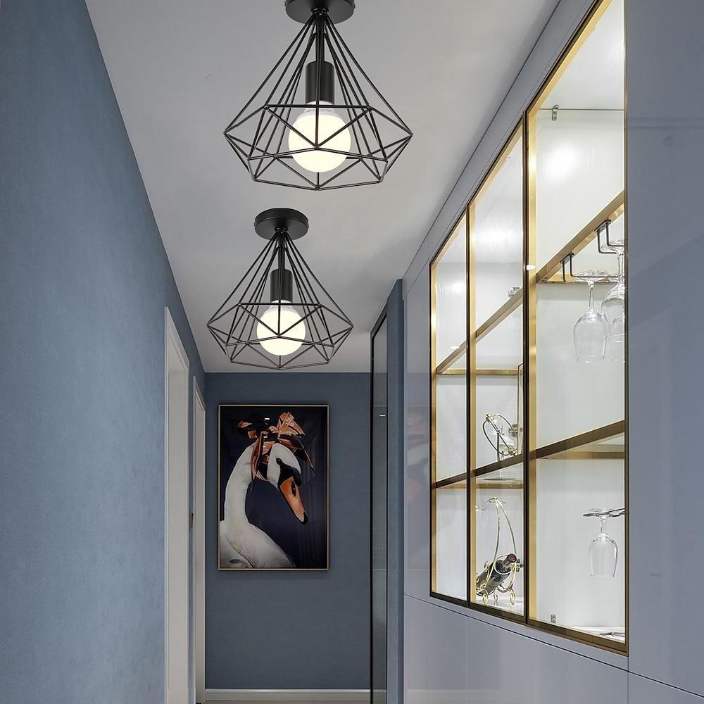 Calla | Ceiling Lamp | Retro Geometric Cage, Black, LED, 9W | Indoor