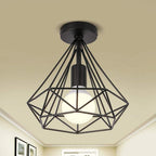 Calla | Ceiling Lamp | Retro Geometric Cage, Black, LED, 9W | Indoor