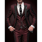 Men 3 Piece Suit Blazer Waistcoat Trousers