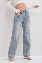 Xena | Women's Ripped Jeans | Vintage, Straight Leg, Light Blue Denim